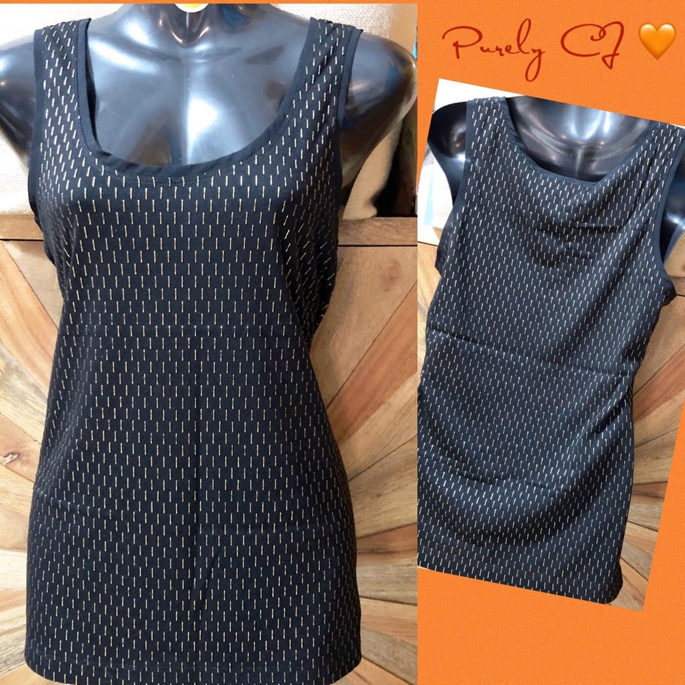 FOREVER 21 TANK TOP, BLACK and GOLD NWOT Size S